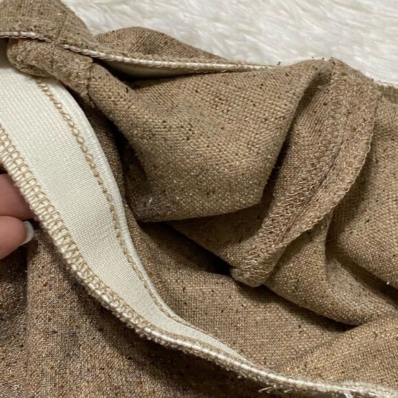 Express Tweed Texture Skirt Ruffle Peplum Hem Pull On Stretch Tan Brown size XS - Picture 16 of 16